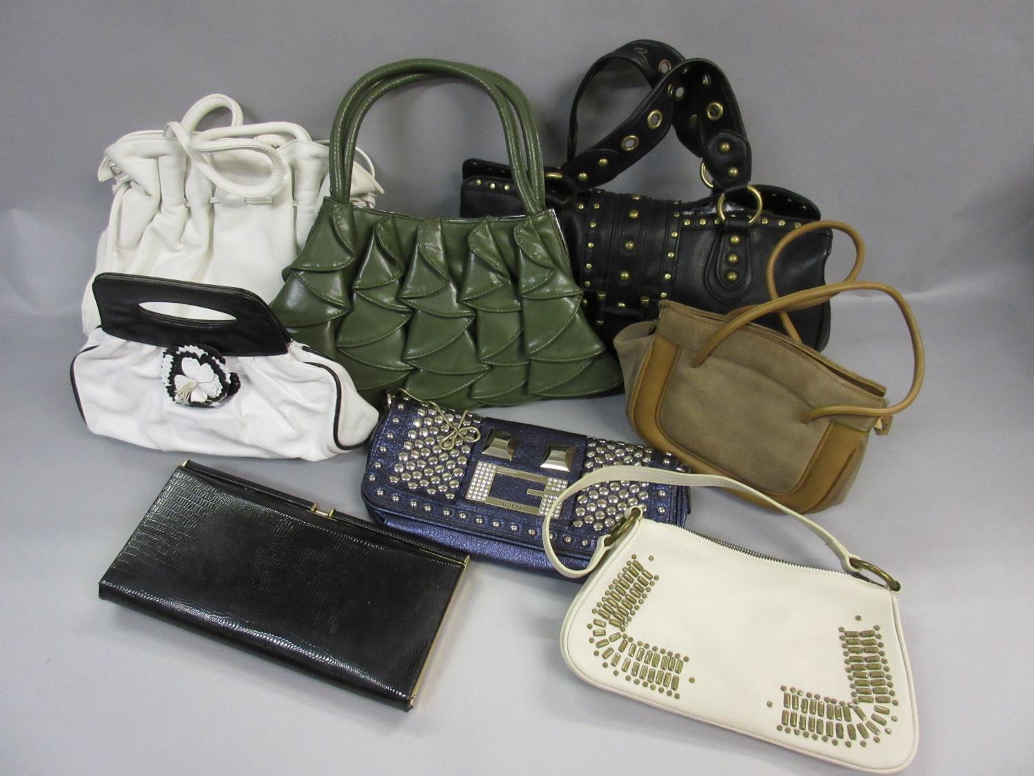 Eight various handbags including Guess, Dune, Nine West etc.