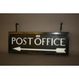 Mid 20th Century painted on metal hanging Post Office sign