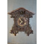Late 19th Century Swiss carved wooden spring driven cuckoo clock (for restoration)