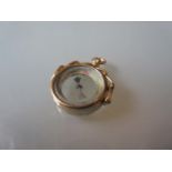 9ct Yellow gold cased compass fob, dated 1919