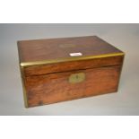 Victorian figured walnut brass mounted fold-over writing slope