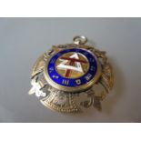 Silver and enamel Masonic pendant