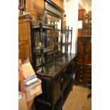 Late 19th Century ebonised gilded and walnut inlaid chiffonier with a mirrored and shelf back