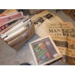 Box containing a quantity of magazines, papers and ephemera, mainly entertainment related
