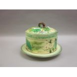 Late 19th Century Continental Majolica cheese dome having fern decoration