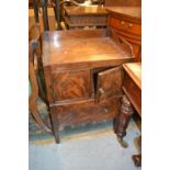 George III mahogany tray top night commode