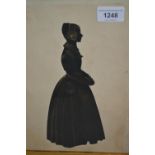 Pair of 19th Century maplewood framed silhouette portraits of a lady and gentleman, highlighted with