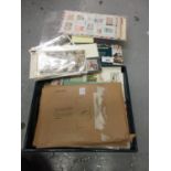 Box containing a quantity of World stamps and First Day covers