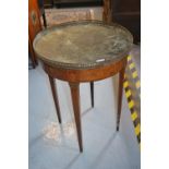 Early to mid 20th Century French mahogany inlaid and gilt brass mounted circular occasional table,