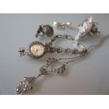 Quantity of 1920's and 30's marcasite and silver jewellery