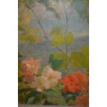 Many Benner (Emmanuel Many Benner) signed early 20th Century oil on canvas, flowers in a