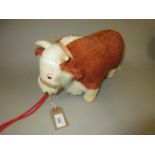 Merrythought brown and white Hereford bull soft toy