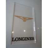 Two Perspex advertising signs for Longines and I.W.C.