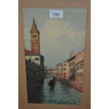 G. Zanco, group of three watercolours, Venetian canal scenes, signed, 13ins x 7ins, framed