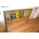 Reproduction rectangular gilt framed bevelled edge wall mirror