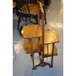 Early 20th Century walnut four tier folding cake stand