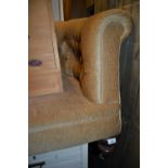 Victorian button upholstered sofa on turned supports