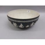 Early 20th Century Wedgwood black Jasperware bowl decorated with a continuous scene of dancing