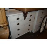 Three various 19th Century white painted chests of drawers, together with a white painted dresser