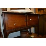 Edwardian mahogany washstand with marble back and top