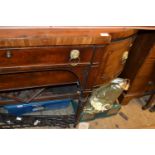 Large early 19th Century mahogany bow fronted sideboard having two central drawers flanked by a