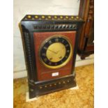Large 19th Century black slate and rouge marble mantel clock, the rectangular case enclosing a