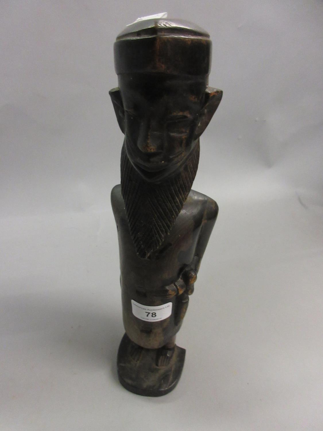 Native carved hardwood figure of a bearded gentleman