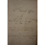 Early 19th Century Naval officer's hand written journal, Lieutenant R.B. James, late 1st of H.M.S.