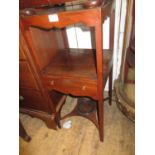 Late Georgian square mahogany two tier washstand with drawer