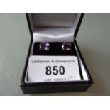 Pair of amethyst stud earrings