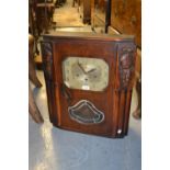 Similar walnut cased Art Deco wall clock, the dial inscribed ' Four Airs Depose de Carillon de