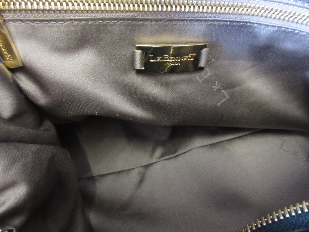 Stuart Weitzman, Spider evening bag in pewter fabric with cord shoulder strap, having original - Image 4 of 4