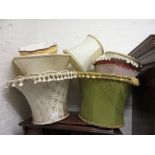 Quantity of various 20th Century silk and other lampshades