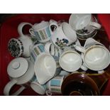 Hornsea coffee set (lacking one cup) together with a Midwinter coffee set and another