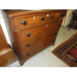 19th Century North country oak straight front chest of two short and three long drawers with knob