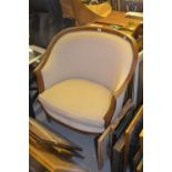 Modern designer tub chair with beige upholstery Good condition