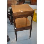 19th Century mahogany washstand with a square top, single drawer and turned supports