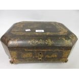 19th Century Chinese lacquered octagonal workbox (for restoration)