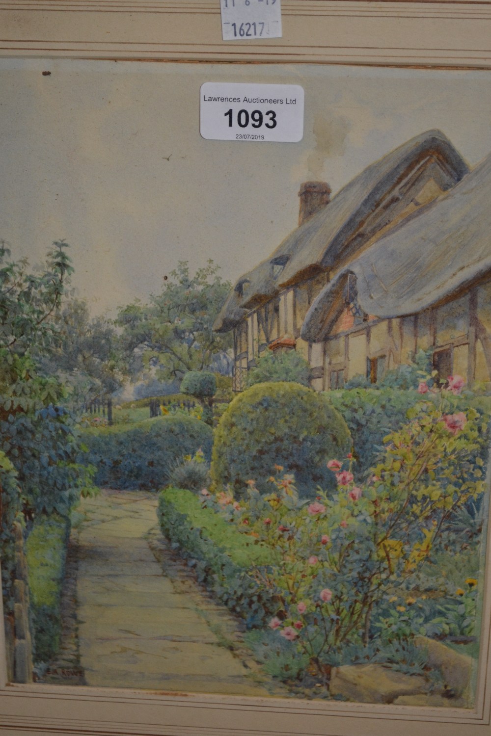 Ernest Arthur Rowe, watercolour, the entrance of Anne Hathaway's cottage, signed, 10.5ins x 8ins,