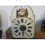 19th Century Continental wooden cased wall clock having two train weight driven movement with