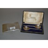 Walker & Hall Chester silver cigarette case with engine turned decoration, pair of reproduction