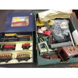 Hornby 0 gauge M1 passenger set in original box, together with a quantity of additional track and