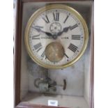 Electric wall clock, signed Drevon, Lyon, the 9in dial with subsidiary seconds and recessed