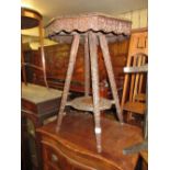 Indian carved hardwood octagonal two tier occasional table