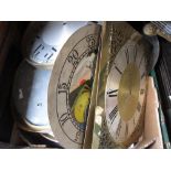 Early 20th Century Continental oak longcase clock case only, together with a similar wall clock case