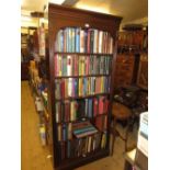 Pair of reproduction mahogany six shelf open bookcases