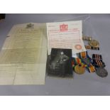 Three medal group including: military medal with bar, to No. 65716 Pte (Acting Corporal) W.B.
