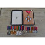 World War II medal group of seven medals awarded to Captain J.M.F. Cartwright.RA, including a