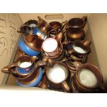 Box containing a large collection of 19th and 20th Century copper lustre jugs