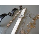 Two ladies designer wristwatches by Bench and Oasis, together with a small quantity of various
